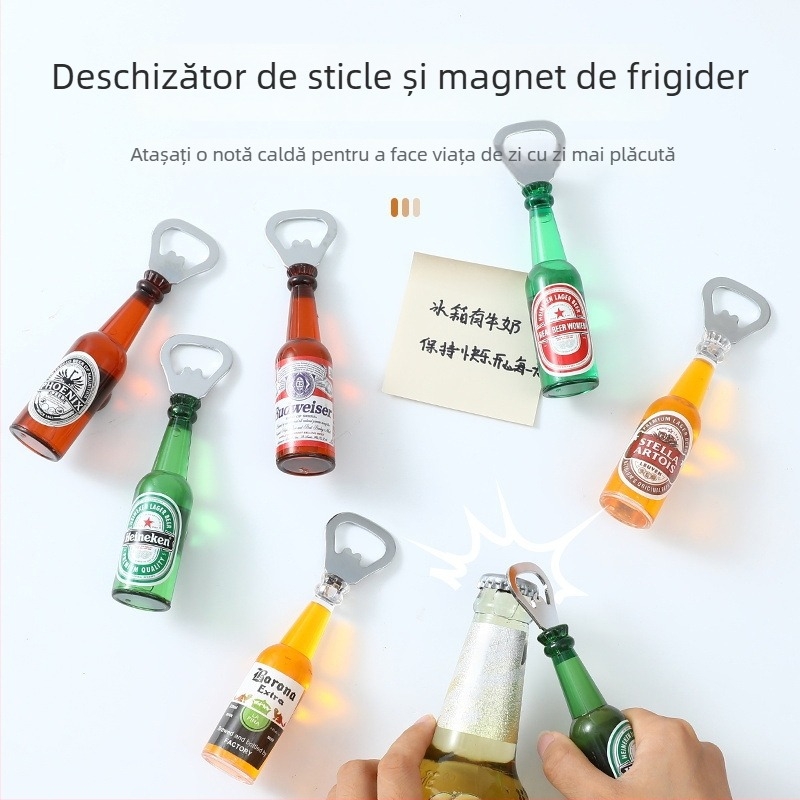 Deschizător magnetic pentru sticle, cu magnet de frigider – design creativ, personalizat pentru băuturi și camping