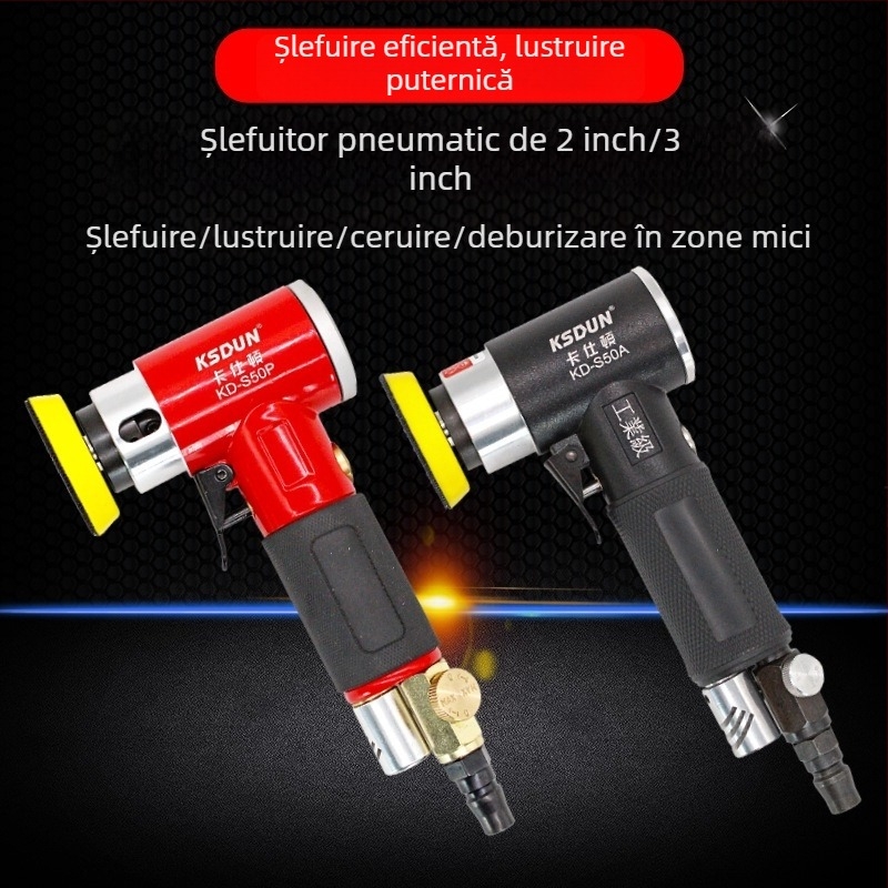 Polizor pneumatic 2–3 inch, compact, pentru lustruire și șlefuire a mașinii, cu șmirghel uscat