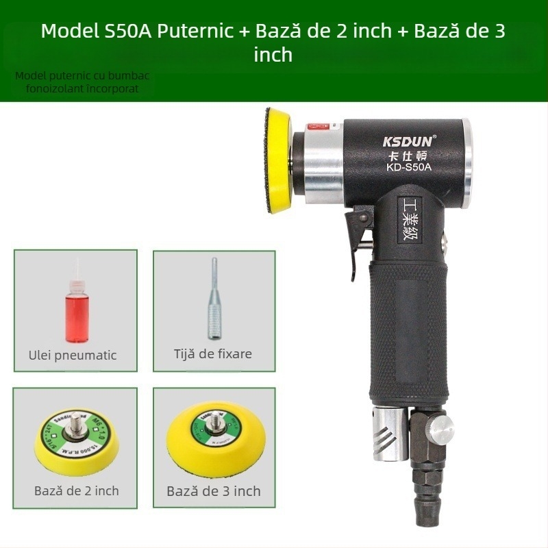 Polizor pneumatic 2–3 inch, compact, pentru lustruire și șlefuire a mașinii, cu șmirghel uscat