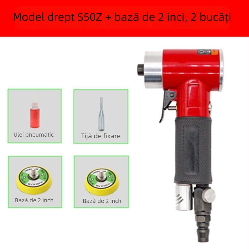 Polizor pneumatic 2–3 inch, compact, pentru lustruire și șlefuire a mașinii, cu șmirghel uscat