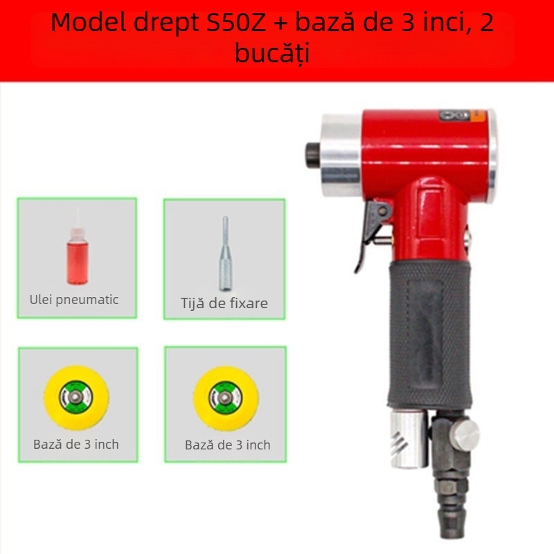 Polizor pneumatic 2–3 inch, compact, pentru lustruire și șlefuire a mașinii, cu șmirghel uscat