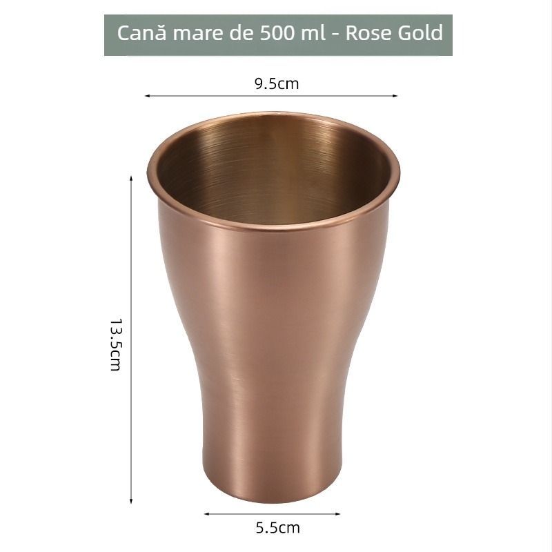 Pahar de bere în stil coreean, cu burtă mare, din oțel inoxidabil 304, un singur strat, pentru sucuri și cafea, rezistent la căderi, culoare personalizabilă