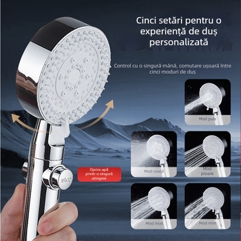 Set de duș cu presiune, filtru, robinet de baie, încălzitor de baie, furtun de duș și suport de perete pentru uz casnic