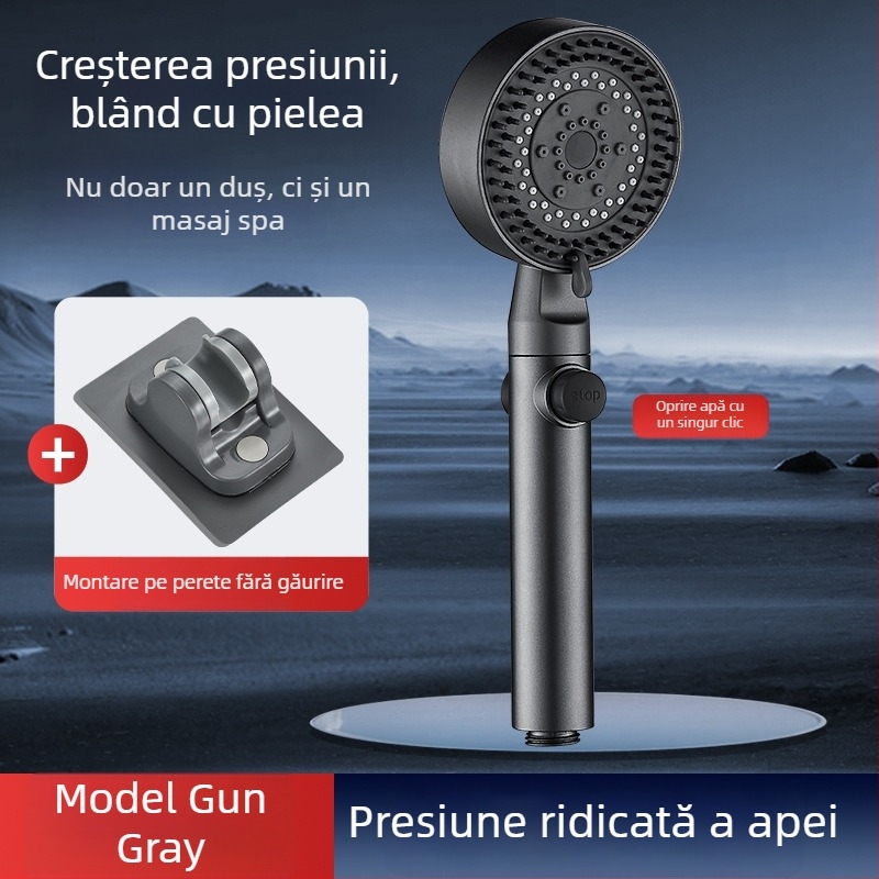 Set de duș cu presiune, filtru, robinet de baie, încălzitor de baie, furtun de duș și suport de perete pentru uz casnic