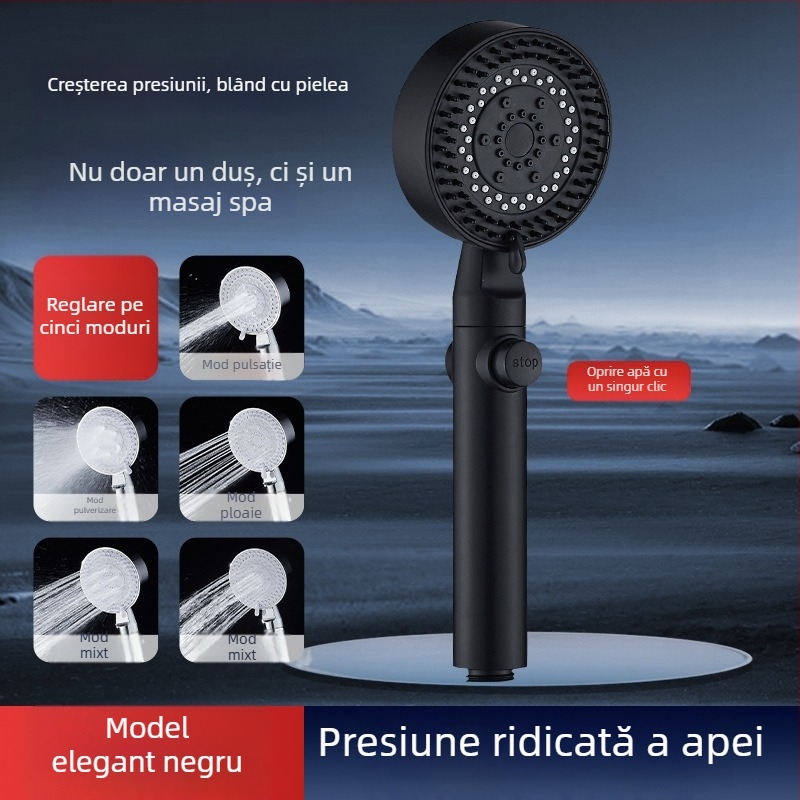 Set de duș cu presiune, filtru, robinet de baie, încălzitor de baie, furtun de duș și suport de perete pentru uz casnic