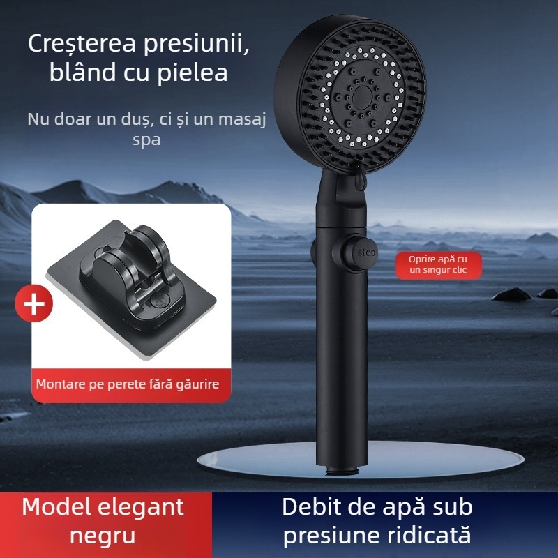 Set de duș cu presiune, filtru, robinet de baie, încălzitor de baie, furtun de duș și suport de perete pentru uz casnic