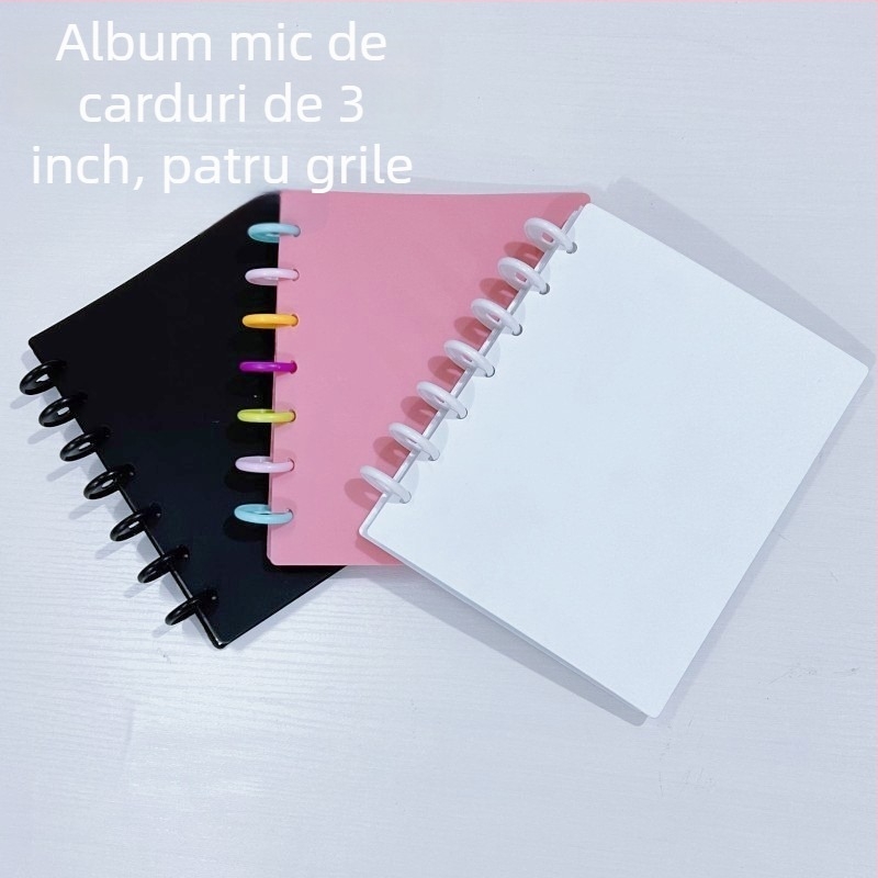 Album foto cu închidere cu ciupercă, patru compartimente, pagini detașabile, pentru fotografii Polaroid de 3 inch, stocare carduri