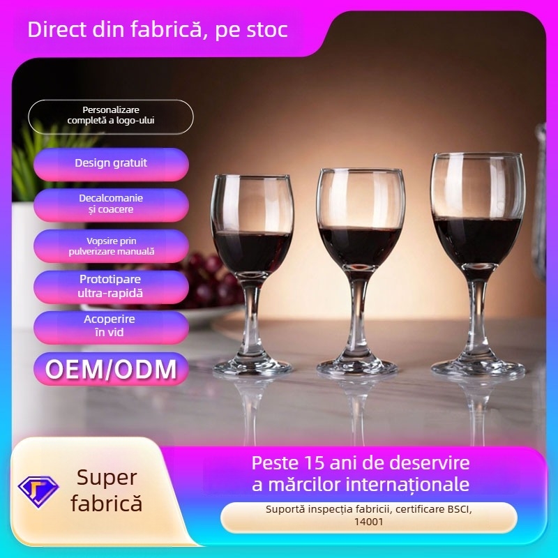 Pahar de vin roșu cu picior, din sticlă, pentru uz casnic, 101–200 ml, stil modern minimalist