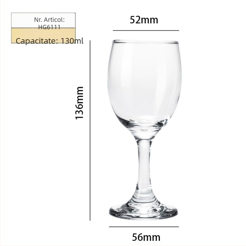 Pahar de vin roșu cu picior, din sticlă, pentru uz casnic, 101–200 ml, stil modern minimalist