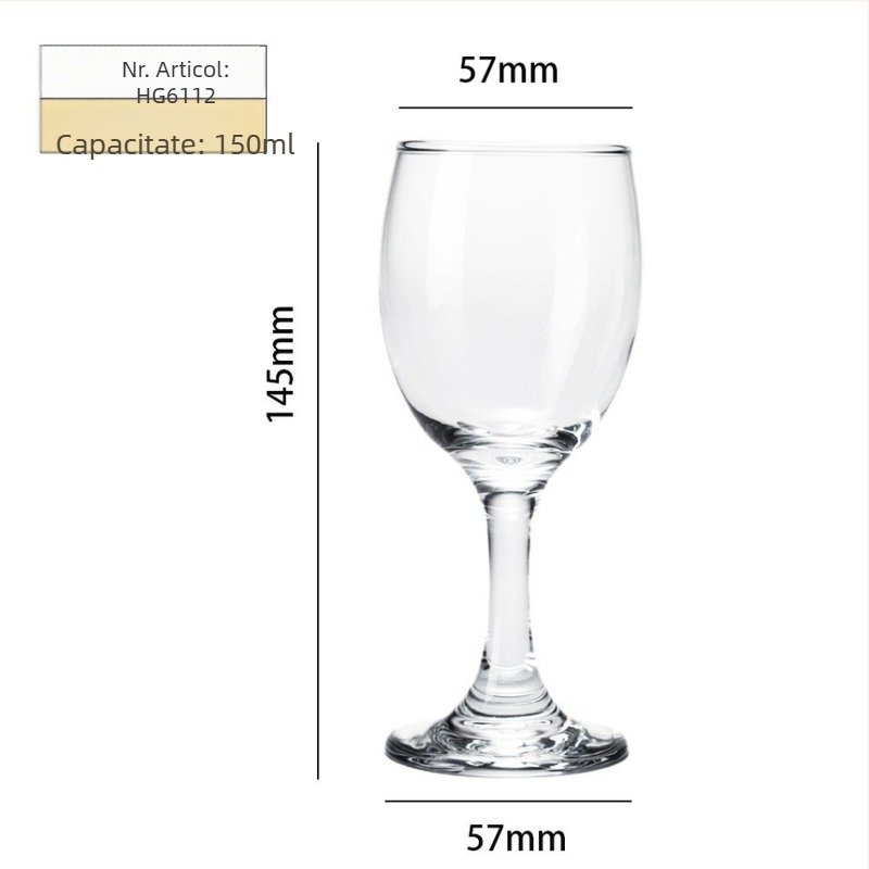 Pahar de vin roșu cu picior, din sticlă, pentru uz casnic, 101–200 ml, stil modern minimalist