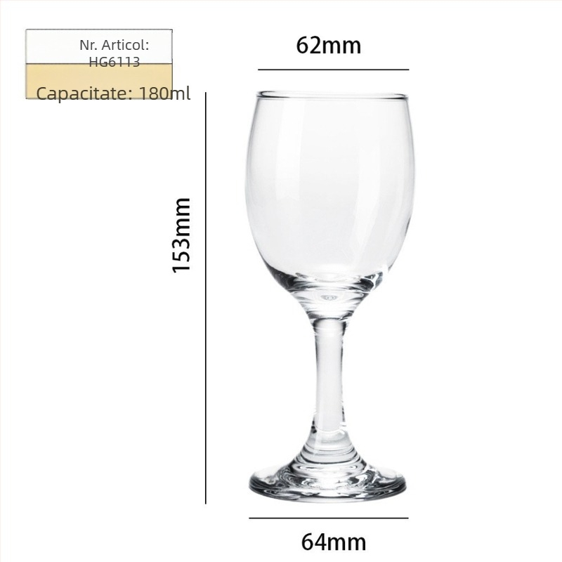 Pahar de vin roșu cu picior, din sticlă, pentru uz casnic, 101–200 ml, stil modern minimalist