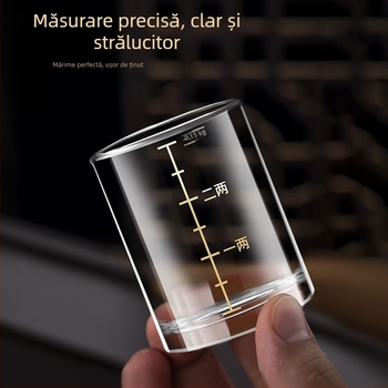 Pahar de lichior din sticlă fără plumb, cu scară graduată de 150 ml, accesorii de bar pentru uz casnic pentru spirtoase și bere