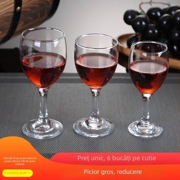 Pahar de vin roșu din sticlă fără plumb, cu picior mic, potrivit pentru hoteluri, restaurante și uz casnic