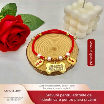 Colier de identitate pentru animale de companie cu gravură gratuită, anti-pierdere, pentru pisici și câini