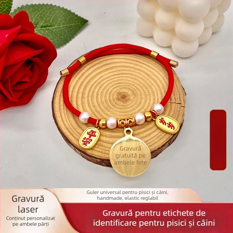Colier de identitate pentru animale de companie cu gravură gratuită, anti-pierdere, pentru pisici și câini