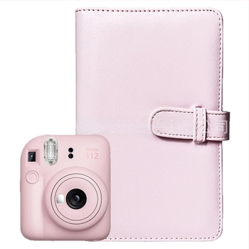 Polaroid Mini12 album foto PU de 3 inch, cu pagini intercalate și buzunar pentru carduri de vizită, capacitate mare de stocare a fotografiilor, 108 pagini