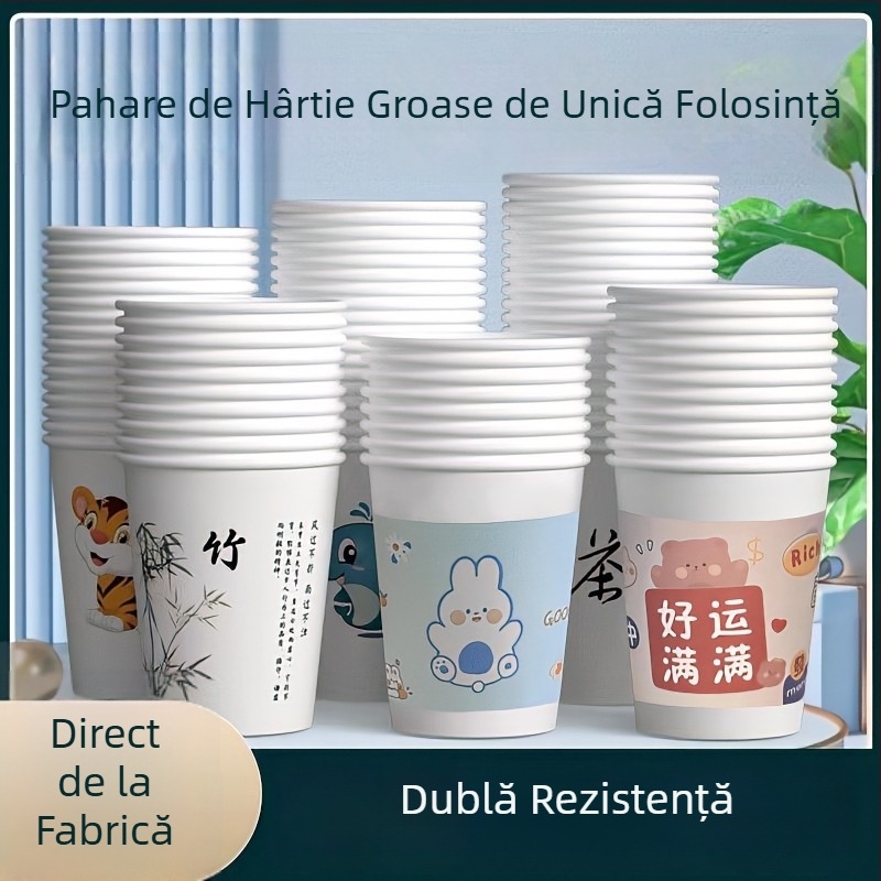 Cupe de unică folosință din hârtie pentru băuturi calde, de calitate alimentară, rezistente la temperaturi înalte, 101–200 ml, pentru uz casnic