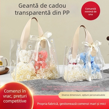 Geantă tote transparentă din PVC – suvenir, cadou pentru Festivalul Dragonului, flori și cadouri de ziua de naștere