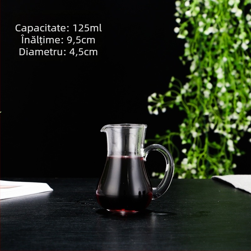 Decantor de vin din sticlă cu aerator și orificiu de turnare, stil minimalist, capacitate 401–500 ml
