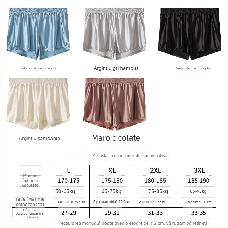 Boxeri pentru bărbați din nylon, aspect satin, respirabili, croială lejeră, mărime plus