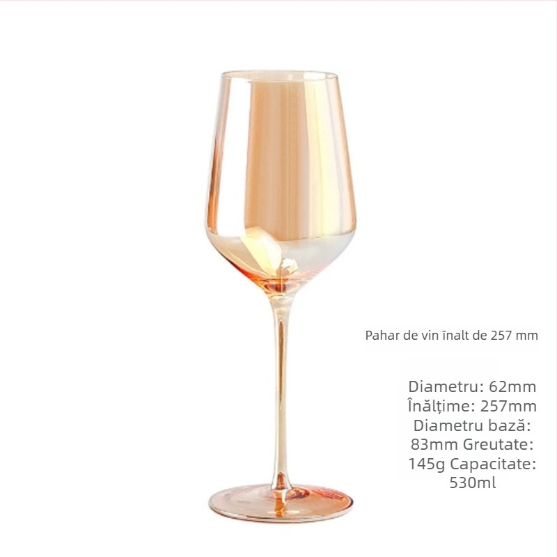 Pahar de vin în stil european, cristal chihlimburiu, cu decantator
