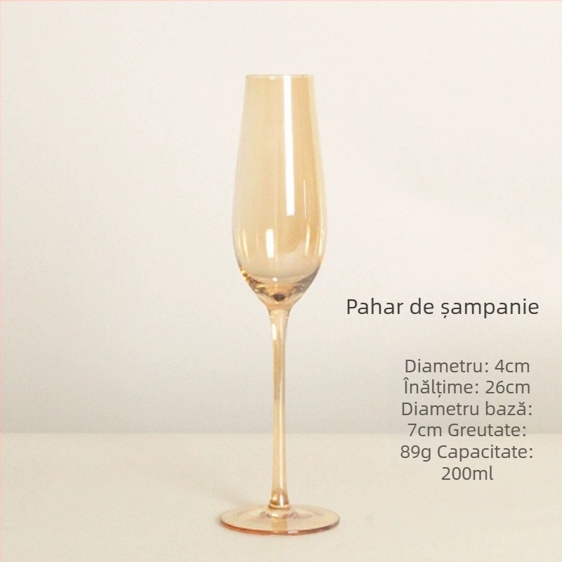 Pahar de vin în stil european, cristal chihlimburiu, cu decantator