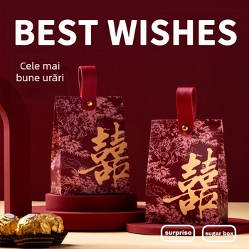 Cutie de bomboane pentru nuntă – ambalaj de lux pentru cadouri de logodnă și nuntă