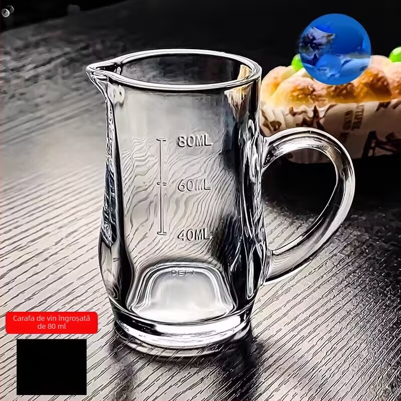 Set de decantor din sticlă pentru băuturi cu măsurătoare, stil chinezesc, sticlă groasă, pentru uz casnic sau în restaurante