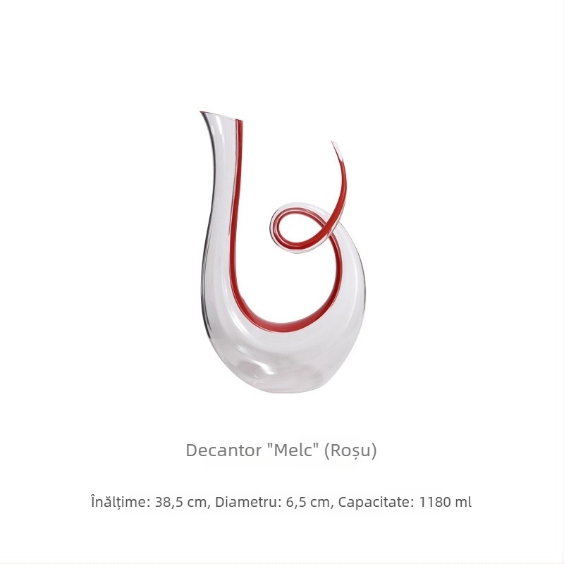 Decantator de vin din sticlă cristalină, design creativ de turnare rapidă, stil Nordic, capacitate 701-800 ml, culori: roșu, albastru, verde, roz
