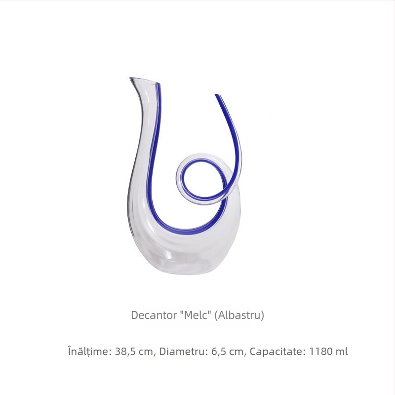 Decantator de vin din sticlă cristalină, design creativ de turnare rapidă, stil Nordic, capacitate 701-800 ml, culori: roșu, albastru, verde, roz