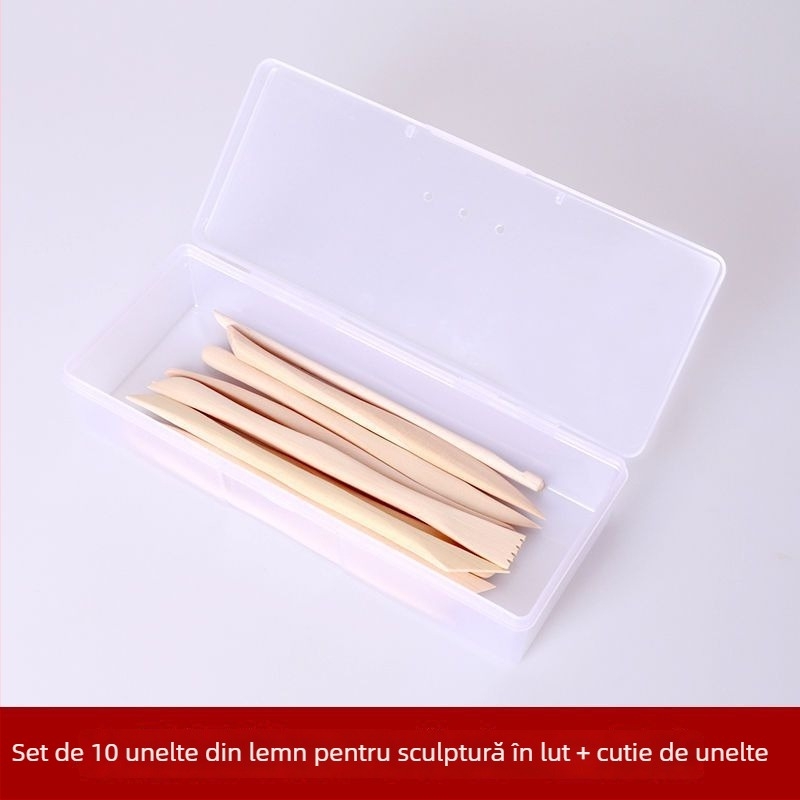 Set de instrumente pentru sculptat în lut cu cuțite de sculptat și lut polimeric moale