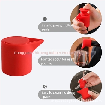 Dop de sticlă din silicon pentru vin și șampanie, set de 3 bucăți, etanșare portabilă