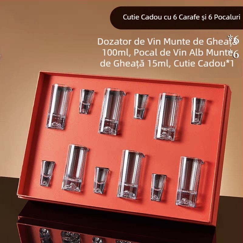 Set de pahare de vin din cristal, stil chinezesc, retro lux, dozator de vin, pahar mic pentru o porție, cutie cadou