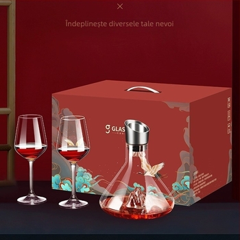 Set premium pahare vin roșu în cutie cadou, stil nordic, 3 piese