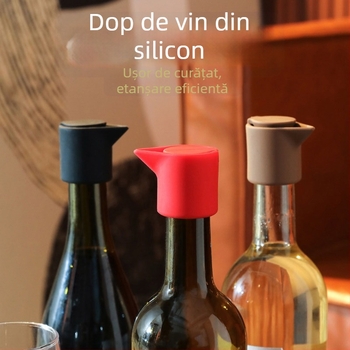 Stopper din silicon pentru sticle de vin din sticlă – pentru șampanie și vin, utilizare casnică