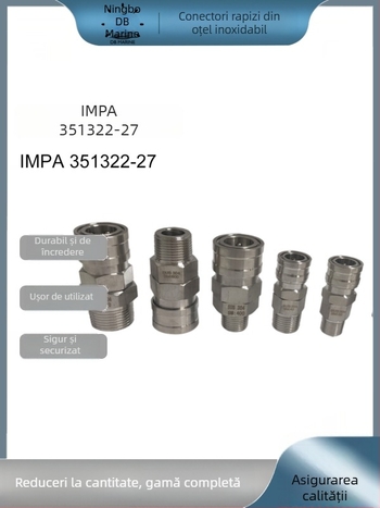 Impa351322-27 Cuplă rapidă din oțel inoxidabil 20SM-800SM Conector pneumatic comutator unidirecțional deschidere și închidere