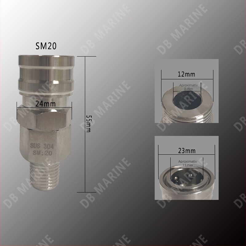 Impa351322-27 Cuplă rapidă din oțel inoxidabil 20SM-800SM Conector pneumatic comutator unidirecțional deschidere și închidere