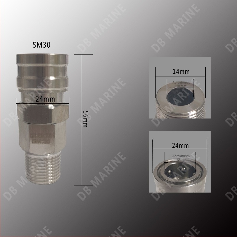 Impa351322-27 Cuplă rapidă din oțel inoxidabil 20SM-800SM Conector pneumatic comutator unidirecțional deschidere și închidere