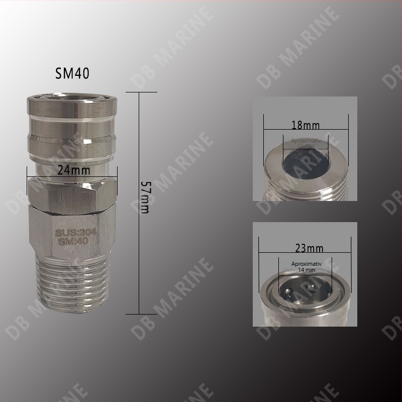 Impa351322-27 Cuplă rapidă din oțel inoxidabil 20SM-800SM Conector pneumatic comutator unidirecțional deschidere și închidere