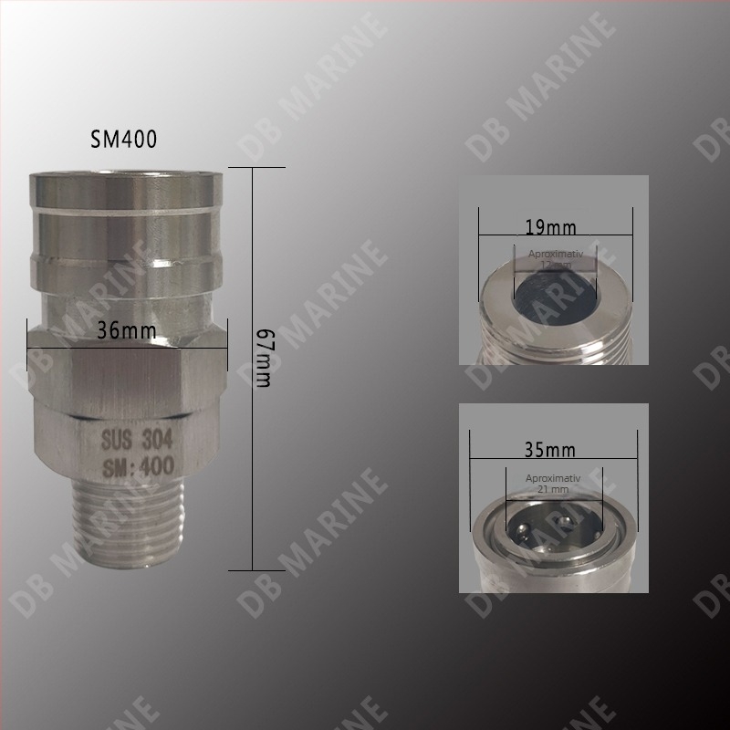 Impa351322-27 Cuplă rapidă din oțel inoxidabil 20SM-800SM Conector pneumatic comutator unidirecțional deschidere și închidere