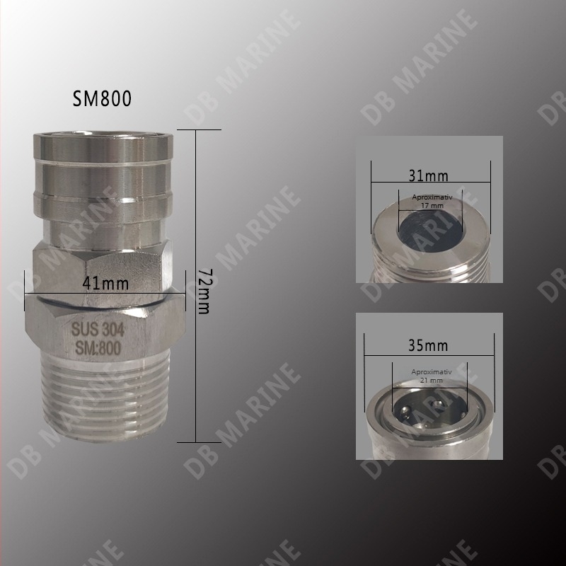 Impa351322-27 Cuplă rapidă din oțel inoxidabil 20SM-800SM Conector pneumatic comutator unidirecțional deschidere și închidere