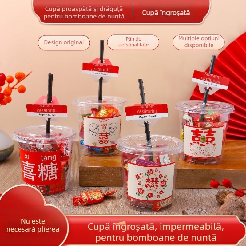 Cutie de bomboane pentru nuntă, design creativ, cutie cadou de lux pentru nunți