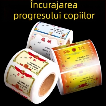 Mini stickere cu certificate, recompense colorate pentru elevii din învățământul primar, stickere de laudă fără reziduuri pentru a încuraja copiii să învețe.