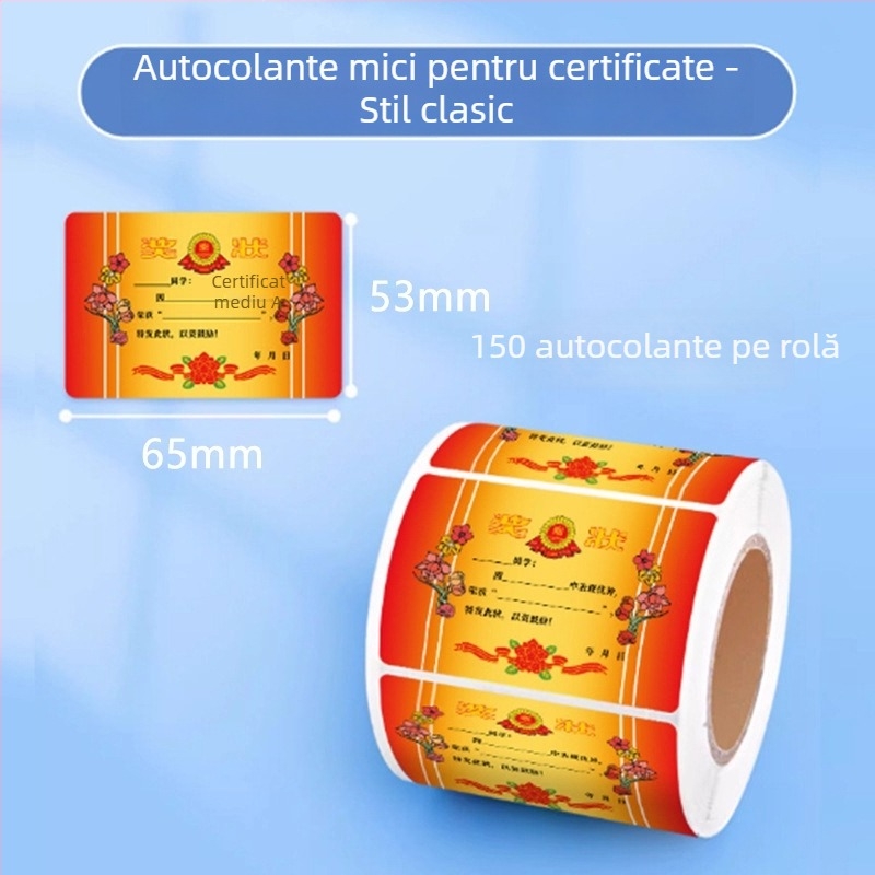 Mini stickere cu certificate, recompense colorate pentru elevii din învățământul primar, stickere de laudă fără reziduuri pentru a încuraja copiii să învețe.