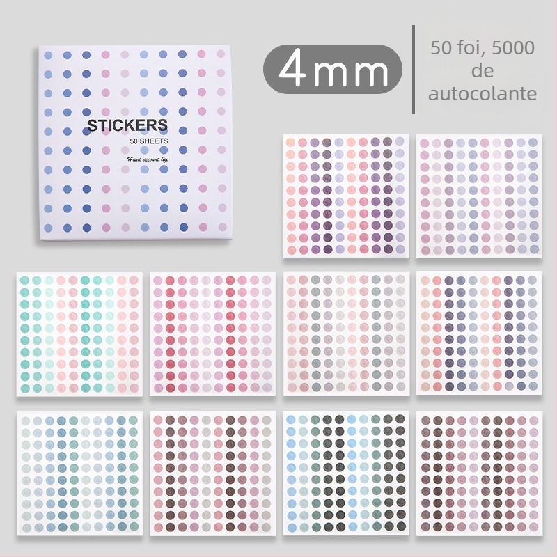 Sticker Morandi cu puncte pentru planner, etichete rotunde decorative, stil drăguț