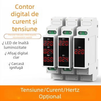 Metru montat pe șină pentru tensiune și curent, indicator digital mini, AC 220/380V cu măsurător de frecvență