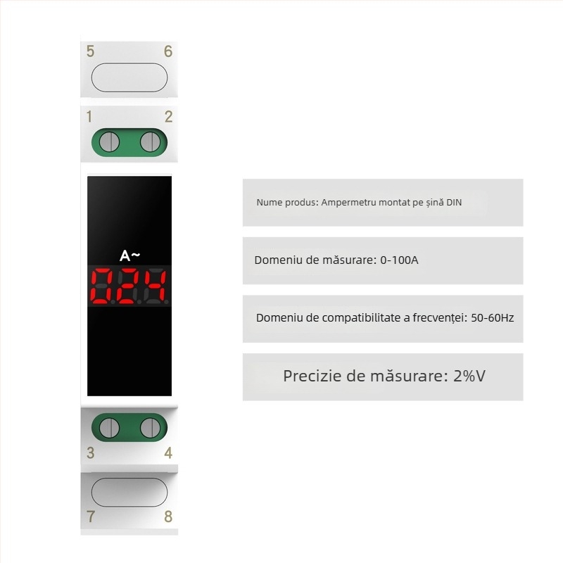 Metru montat pe șină pentru tensiune și curent, indicator digital mini, AC 220/380V cu măsurător de frecvență