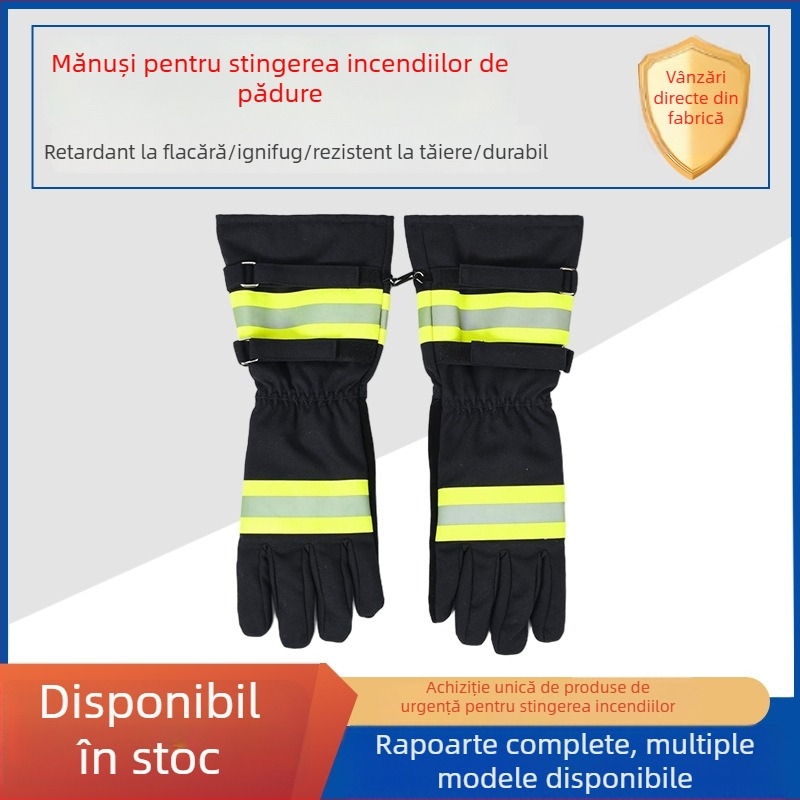Mănuși de stingere a incendiilor în pădure – rezistente la foc, lungi, impermeabile, izolație termică, protecție pentru salvatorii din pădure