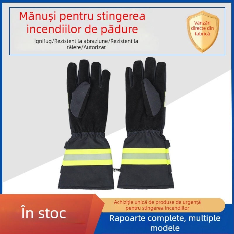 Mănuși de stingere a incendiilor în pădure – rezistente la foc, lungi, impermeabile, izolație termică, protecție pentru salvatorii din pădure