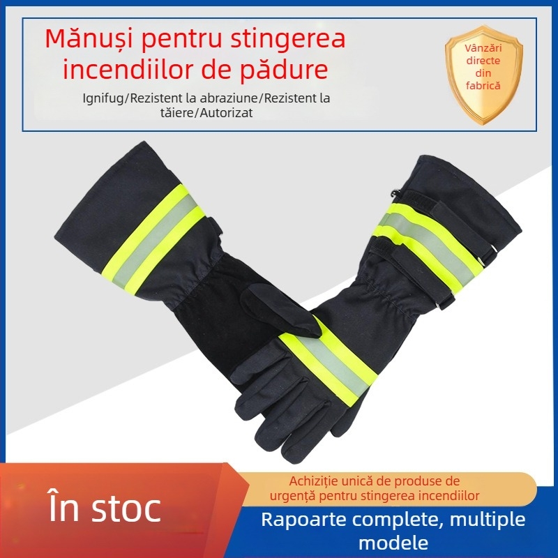 Mănuși de stingere a incendiilor în pădure – rezistente la foc, lungi, impermeabile, izolație termică, protecție pentru salvatorii din pădure